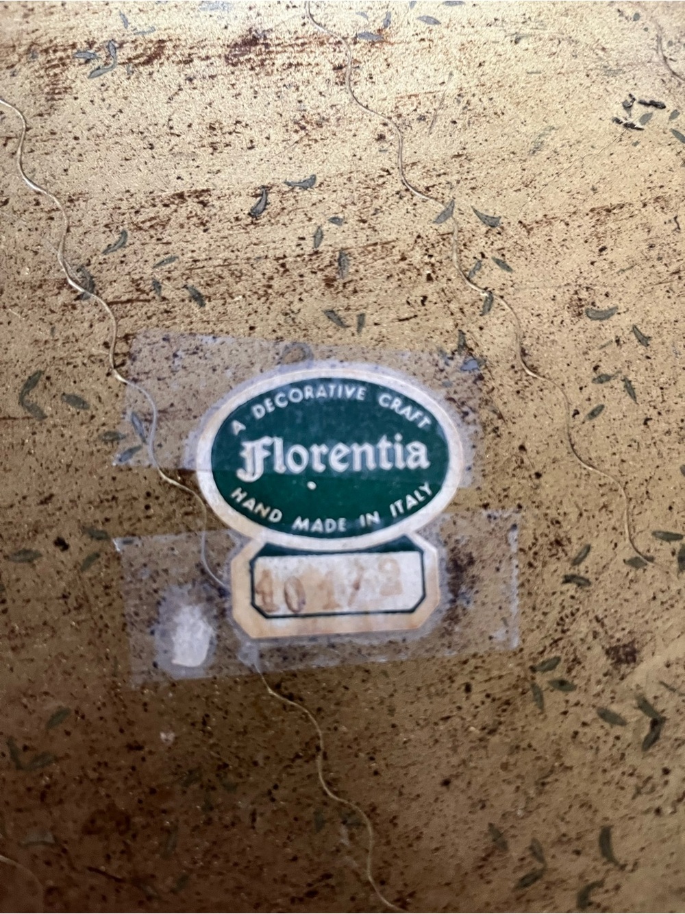 VTG Italian Florentine Round Wooden Tray - Picture 3 of 3